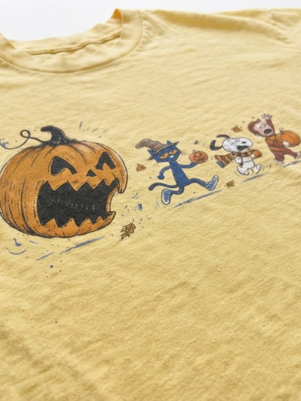 Gildan Yellowhaze Halloween Pumpkin Graphic Short Sleeve Tee - Picture 2 of 3